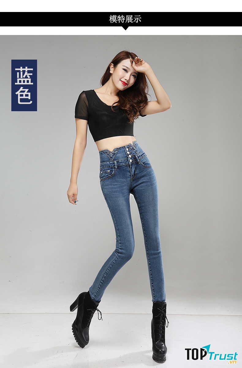 Croptop với jean dáng dài