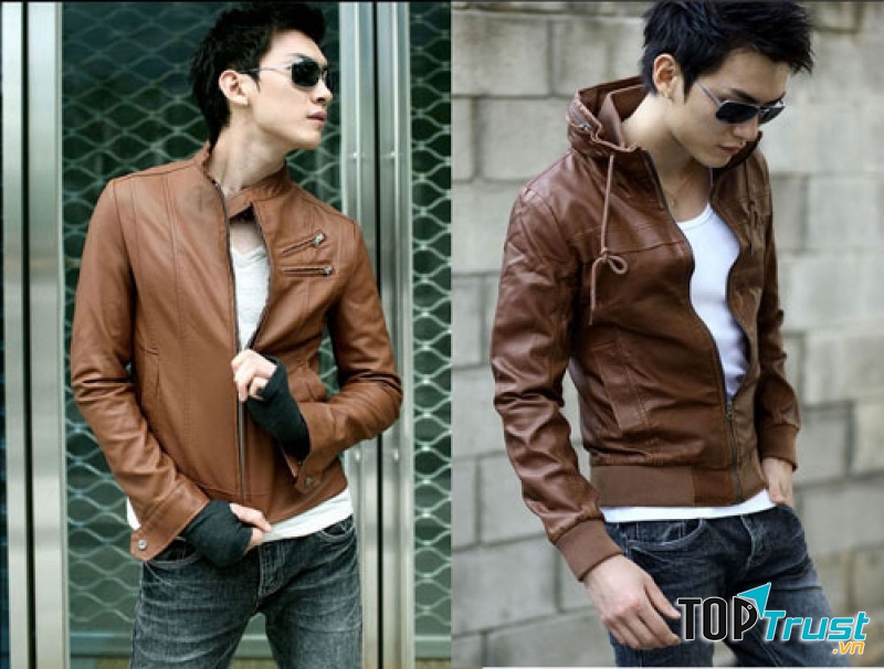 Áo da nam màu da bò cho nét cá tính, mạnh mẽ và nam tính