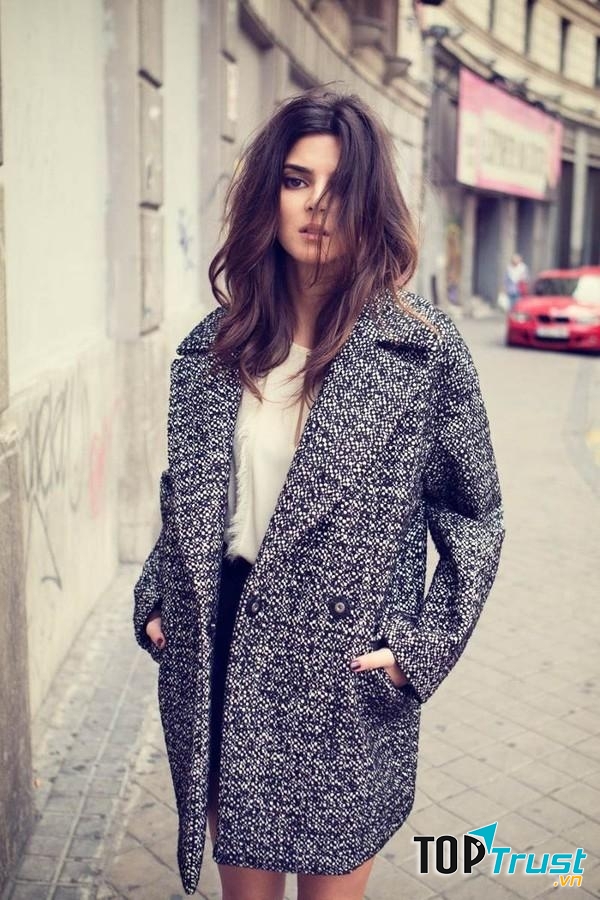 Áo khoác vải tweed