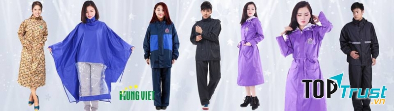 Áo mưa Hưng Việt rất phong phú về chủng loại, màu sắc