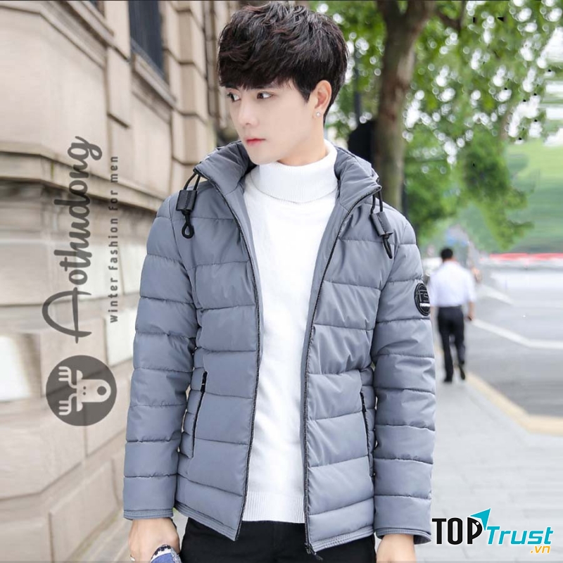 Áo phao nam màu đen cho bạn nam thêm mạnh mẽ