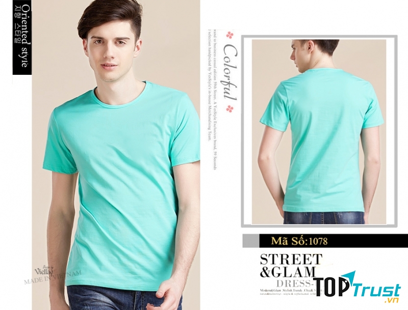 Áo thun trơn Neon màu xanh ngọc