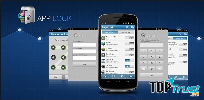 AppLock mang đến cho thiết bị Android chức năng khoá nhiều ứng dụng khác nhau