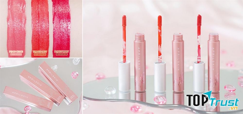 Son April Skin Fixing Tint với chất son siêu lì