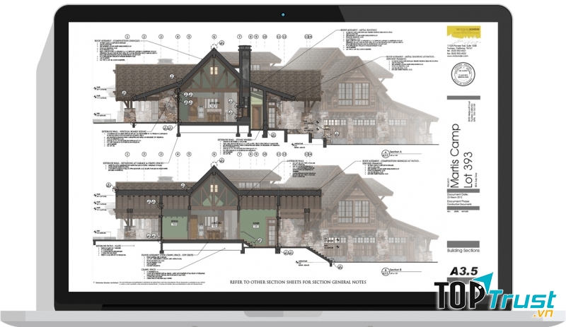 Một bản thiết kế bằng phần mềm SketchUp
