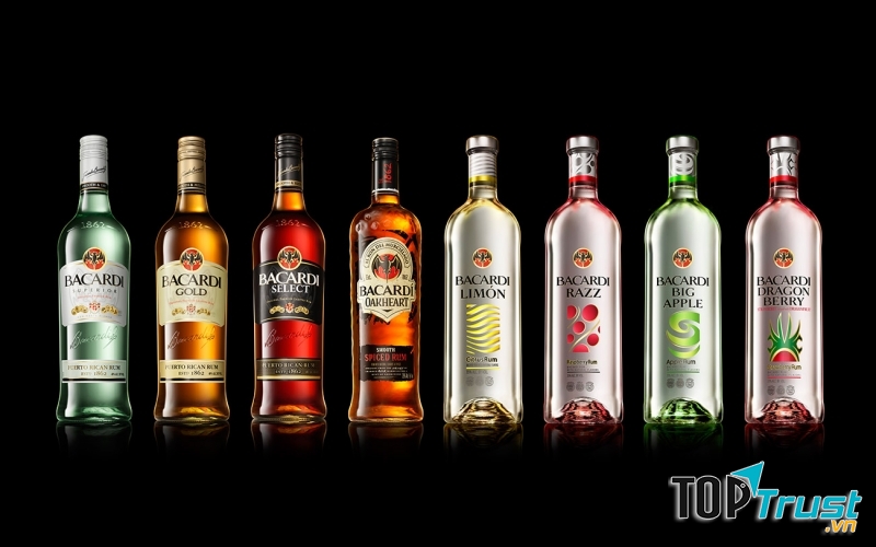 Sản phẩm đa dạng của Bacardi (Nguồn: Sưu tầm)