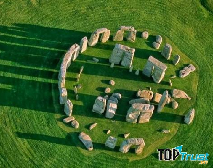Bãi đá Stonehenge nhìn từ trên cao