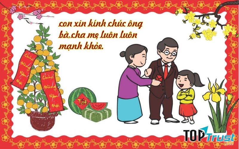 Bài thơ chúc tết cho trẻ mầm non: Năm mới bé chúc
