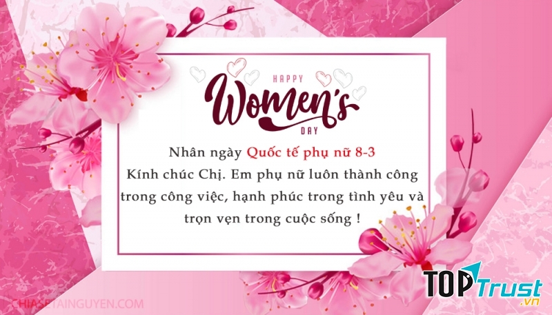 Gửi đến người phụ nữ của mình một lời chúc ý nghĩa