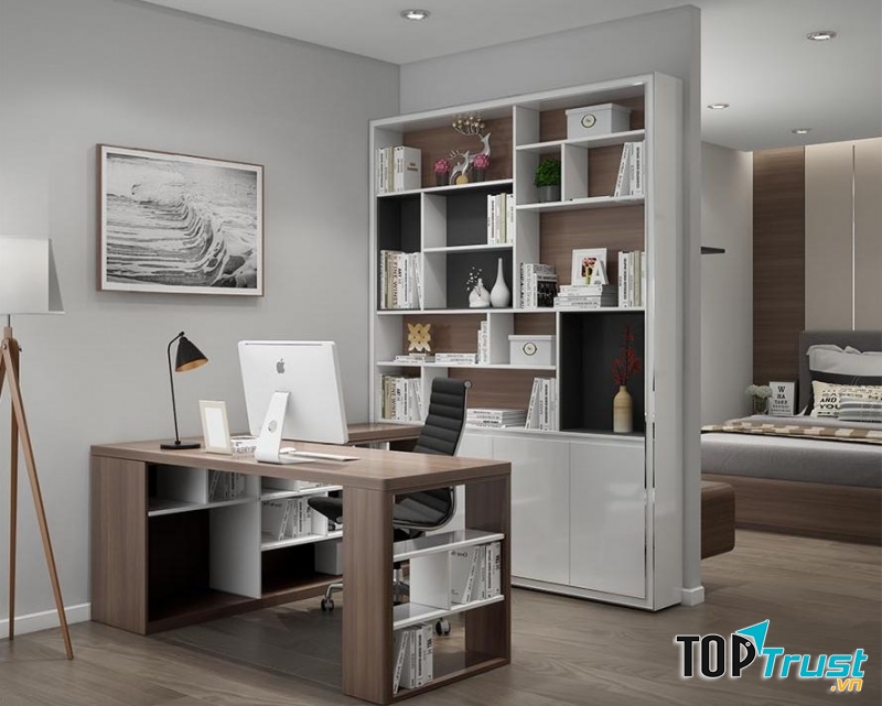 Chỉ cần nhìn vào các ngăn là sẽ thấy được sự khoa học của mẹ khi sắp xếp sách.