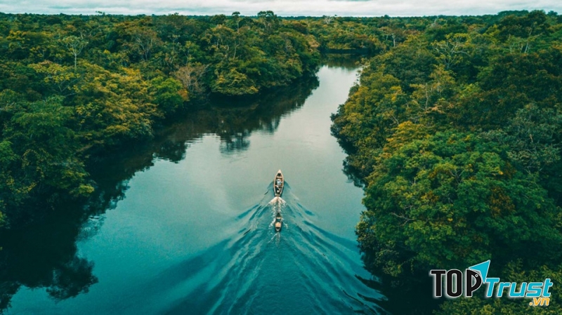 Những cơn gió nhẹ thổi làm dòng sông lăn tăn gợn sóng