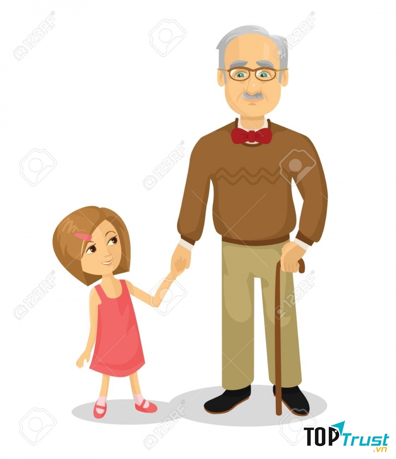 Tuy đã già, nhưng ông rất thương con quý cháu, cởi mở và hòa thuận với mọi người.