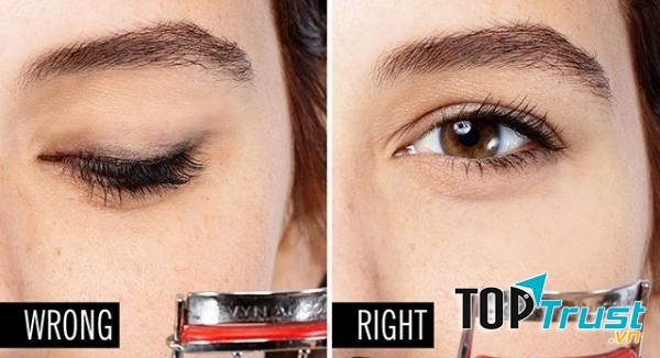HÌnh ảnh minh họa cho việc bấm mi sau kẻ mắt