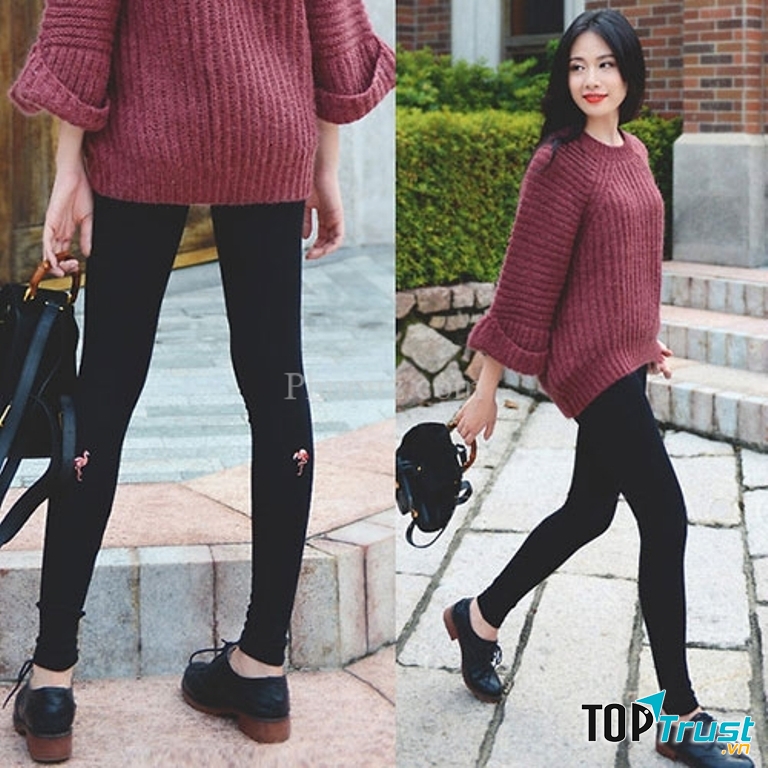 bạn có thể chọn cho mình áo len và quần legging.