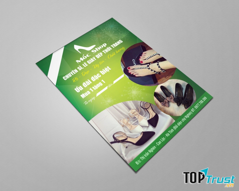 Phát tờ rơi quảng cáo shop dày dép
