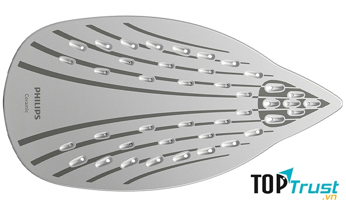 Bàn ủi hơi nước Philips GC2676  mặt đế làm bằng gốm được đặc chế có khả năng tích nhiệt cực cao