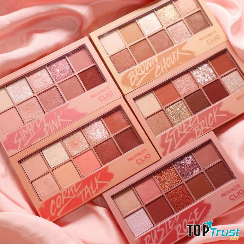 Bảng Phấn Mắt Nhũ 10 Ô Clio Coral Talk