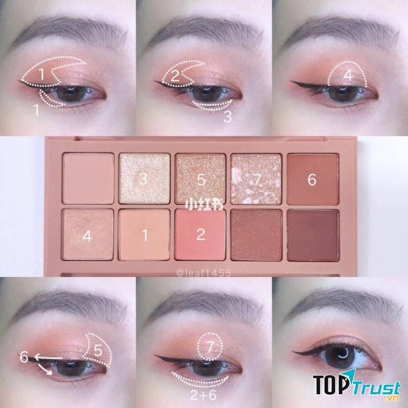 Bảng Phấn Mắt Nhũ 10 Ô Clio Coral Talk