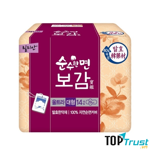 ﻿Băng vệ sinh thảo dược cao cấp Hàn Quốc Lilian Bogam size S (23cm)_Gói 18 miếng