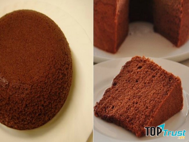 Bánh bông lan mềm, thơm vị socola.