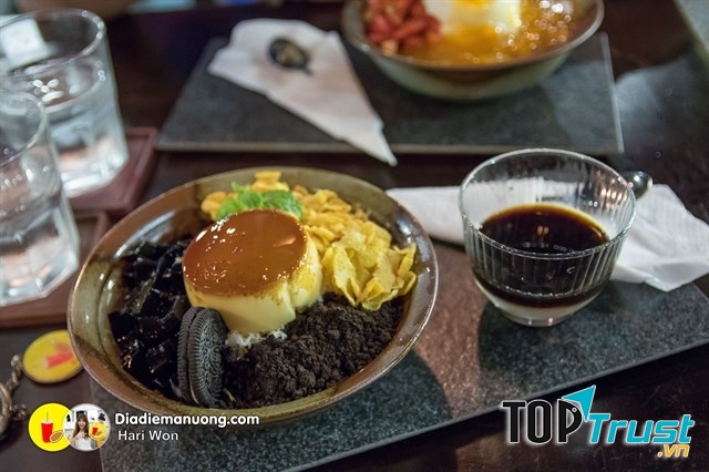 Bánh Flan caramel oreo