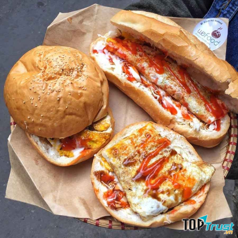 Bánh mỳ pate trứng, hamburger bò – Bánh mỳ WeFood