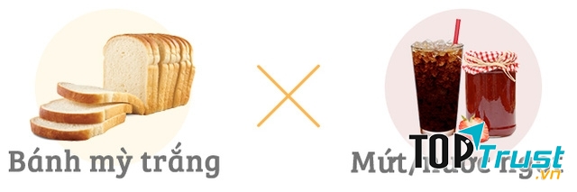 Không ăn bánh mỳ trắng và mứt hay nước ngọt