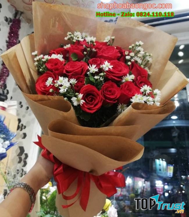 Những bó hoa được bó đơn giản mà hết sức ngọt ngào