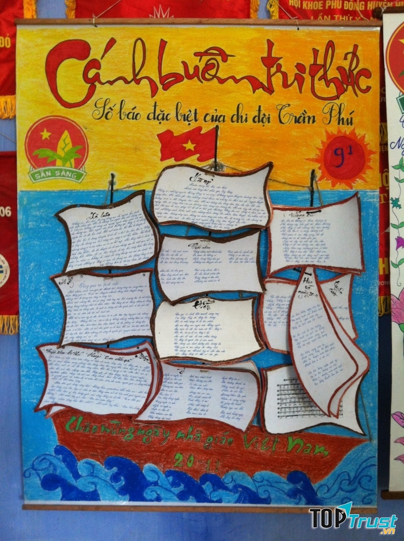 Báo tường chủ đề: Cánh buồm tri thức (Hình ảnh: Nguồn Internet)