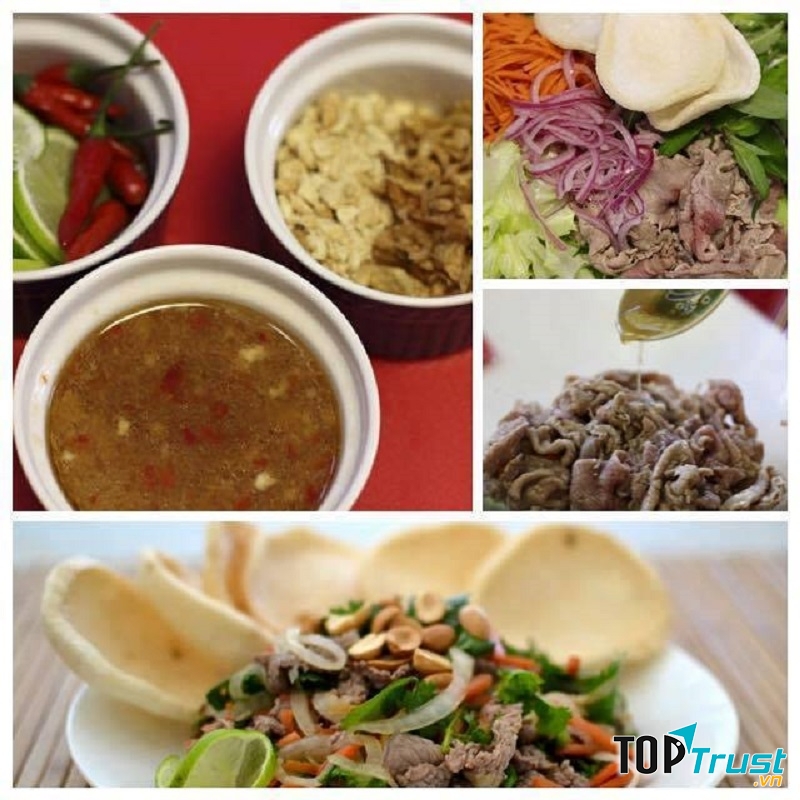 Bò tái chanh hấp dẫn.