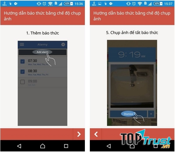Alarmy - Chụp ảnh đồ vật để tắt báo thức