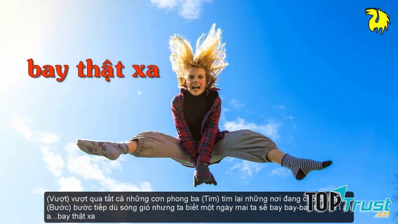 Một đoạn lời bài Rap 'Bay thật xa' - thông điệp tràn đầy tinh thần tích cực, cổ vũ mạnh mẽ. Chúng ta không được dừng lại trước mọi phong ba, bão táp của cuộc đời