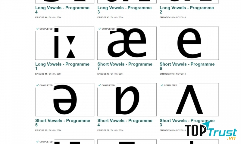 Bộ tài liệu có danh sách các nguyên âm và phụ âm được phân theo các bộ phận, đảm bảo độ chính xác cao