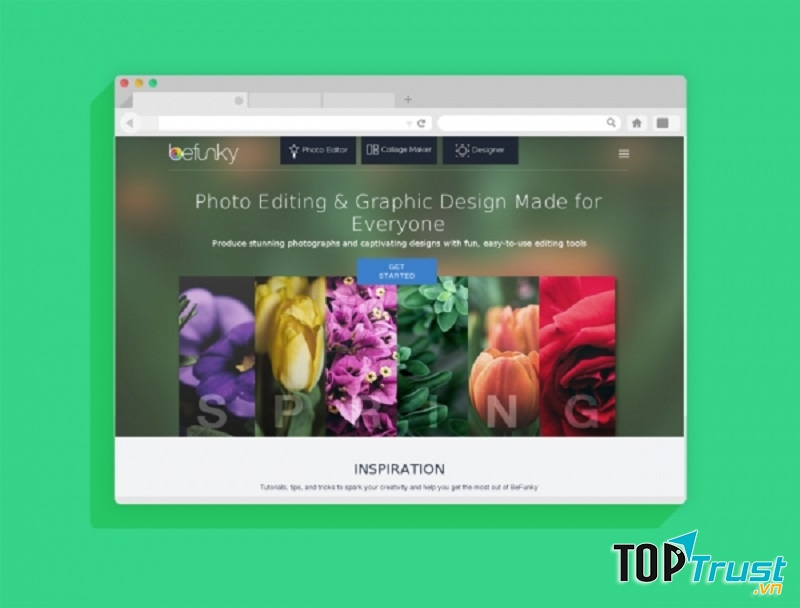 Giao diện trang Befunky