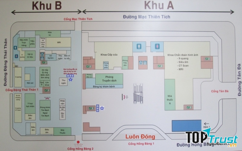 Sơ đồ khu khám bệnh của bệnh viện đại học y dược TPHCM