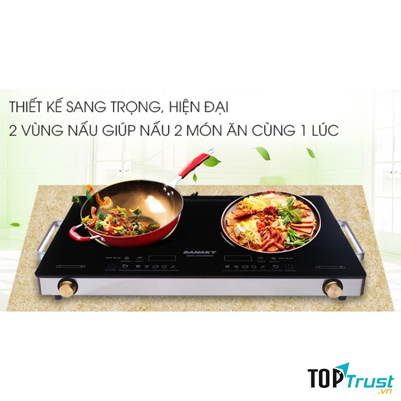 ﻿Bếp hồng ngoại đôi Sanaky SNK-203HGNW sang trọng và hiện đại