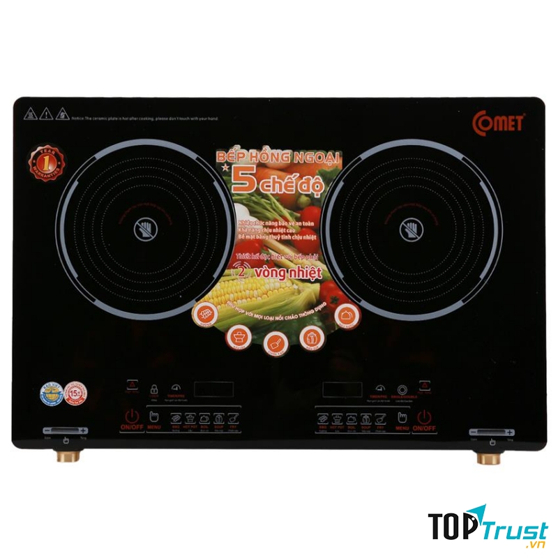 Bếp hồng ngoại đôi Comet CM5578 xứng đáng là người bạn đồng hành tin cậy cho gia đình bạn