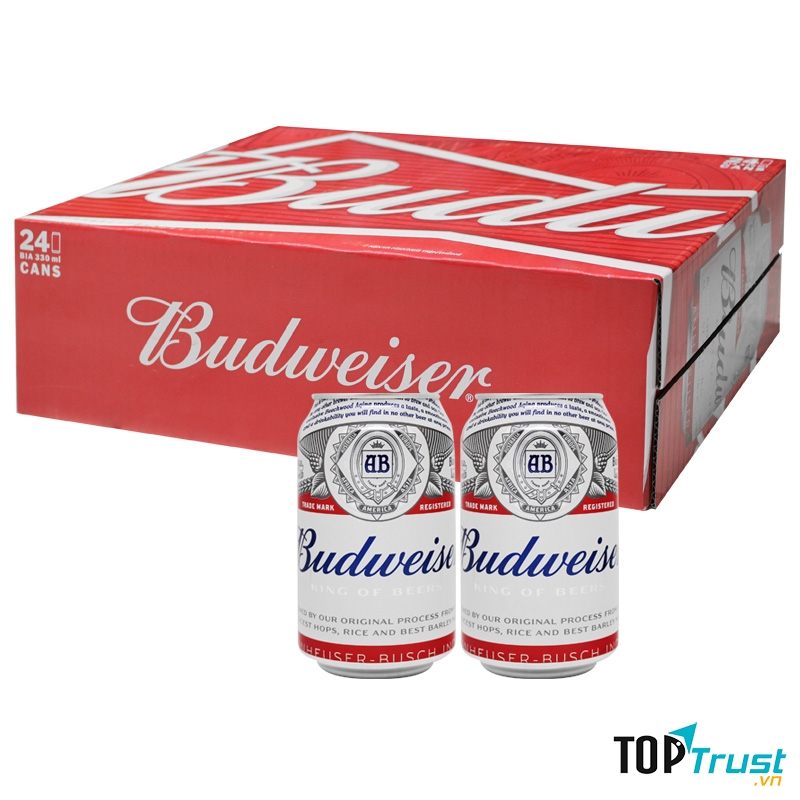 Bia Budweiser (Mỹ, Thùng 24 Lon 330ml)