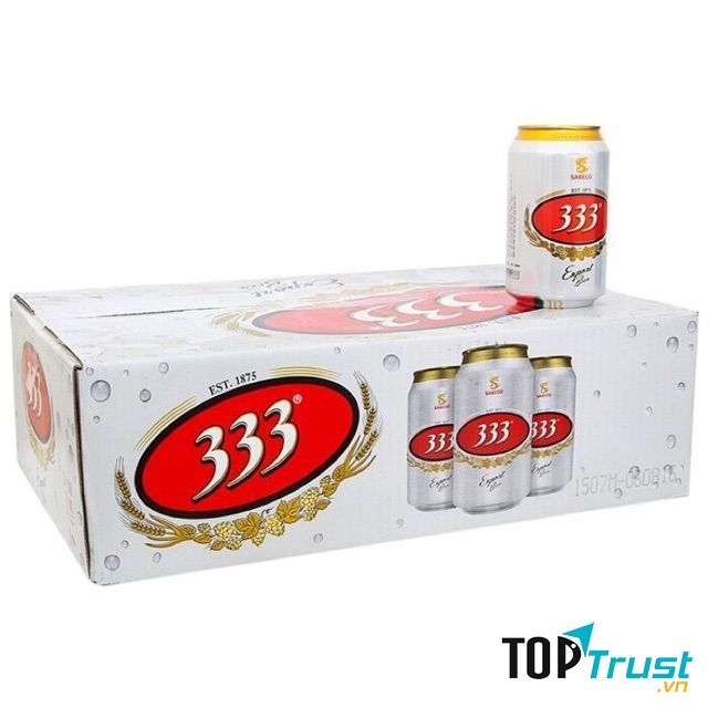 Bia Lon Sài Gòn 333 (Việt Nam, Thùng 24 Lon 330ml)