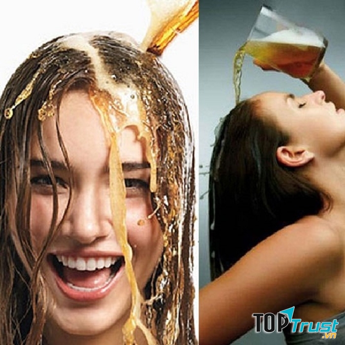 Dùng bia gội đầu