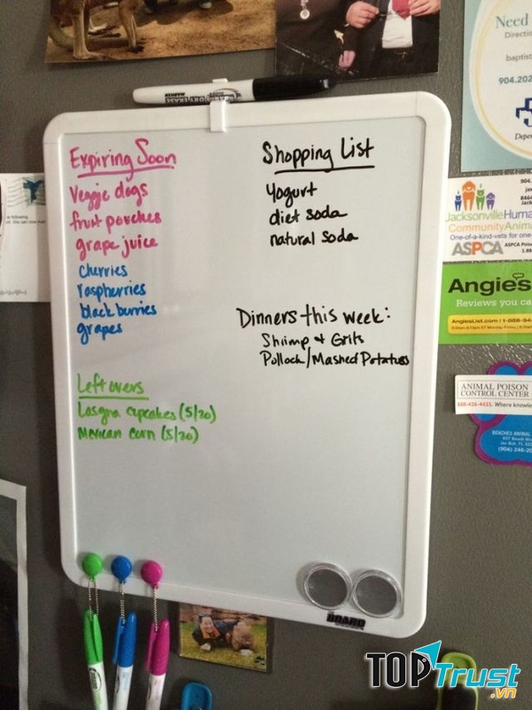 Mẹo ghi chú trước cánh tủ