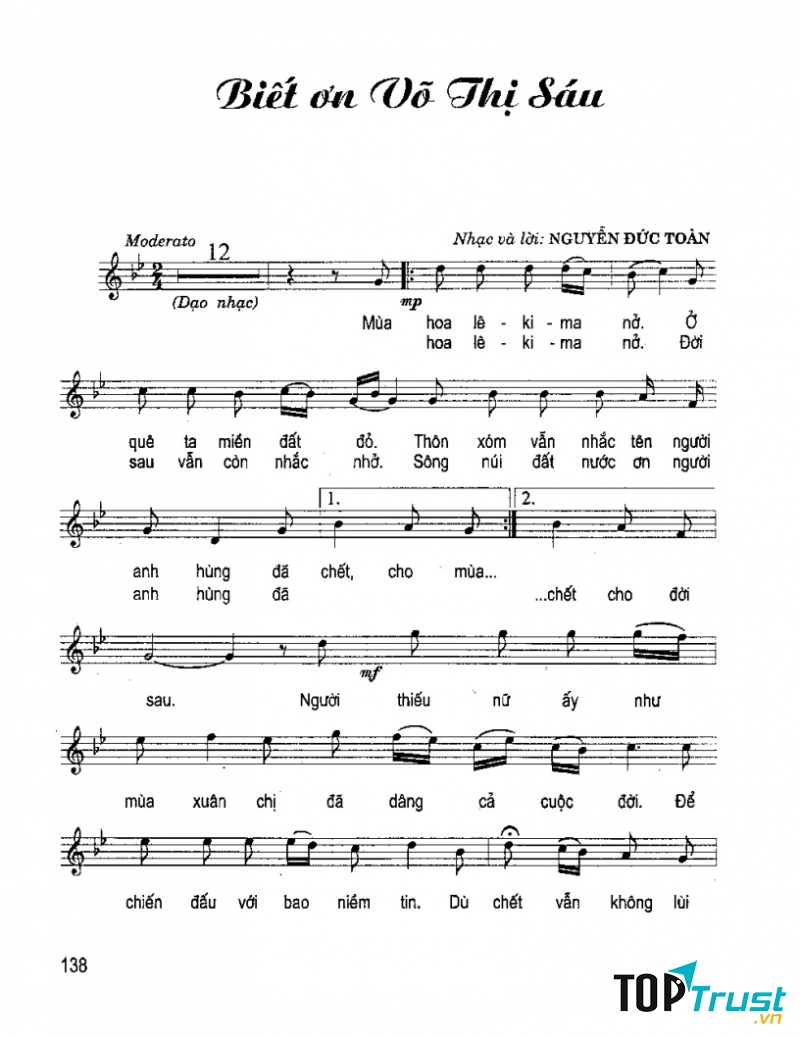 Bài hát Biết ơn chị Võ Thị Sáu