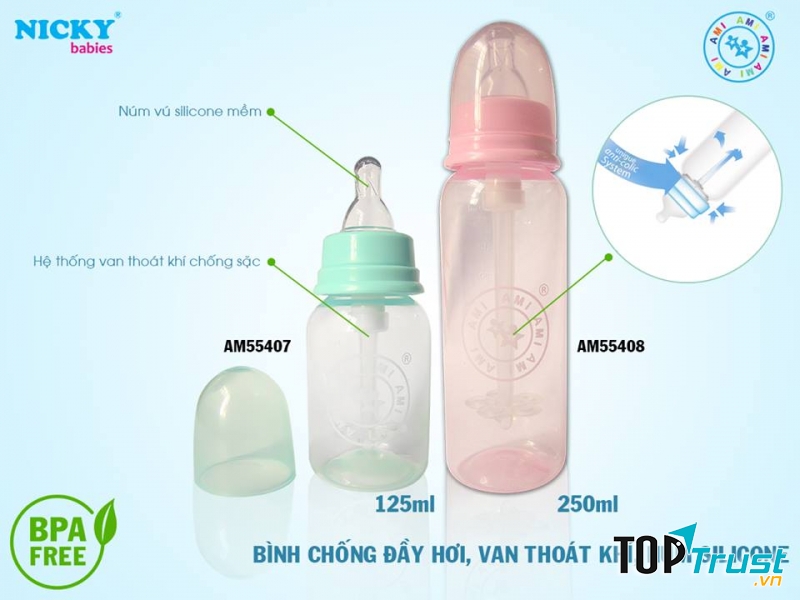 Bình sữa chống sặc AMI