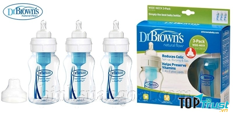 Bình sữa Dr Brown chống đầy hơi