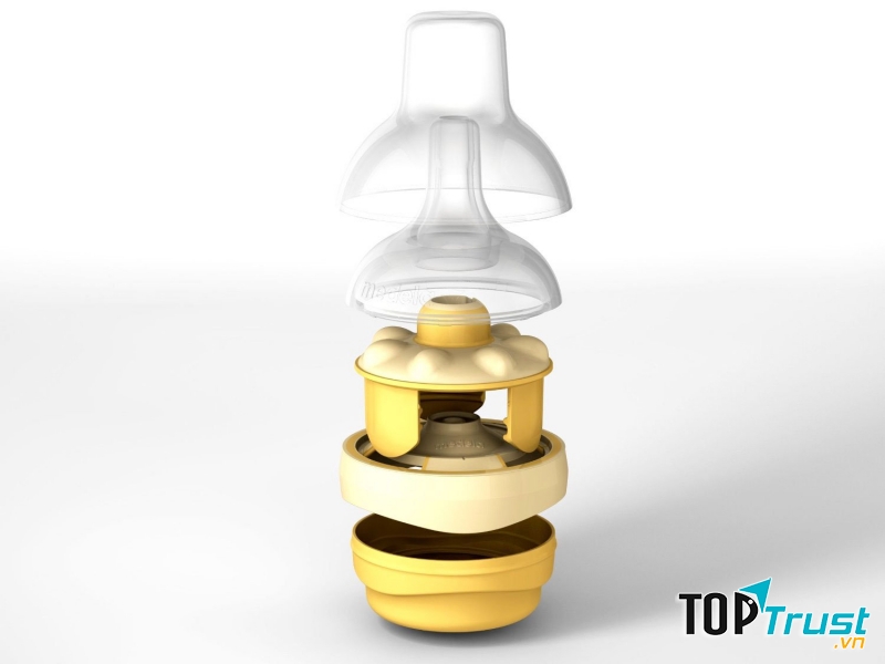 Cấu tạo núm bình sữa Medela.