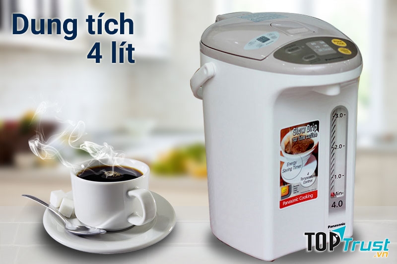 Bình thủy điện Panasonic NC-EG4000CSY dung tích lớn nên phù hợp cho gia đình đông thành viên
