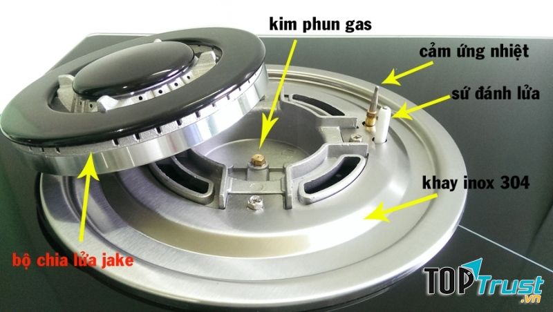Hệ thống chia lửa của bếp gas Binova BI-227-DH