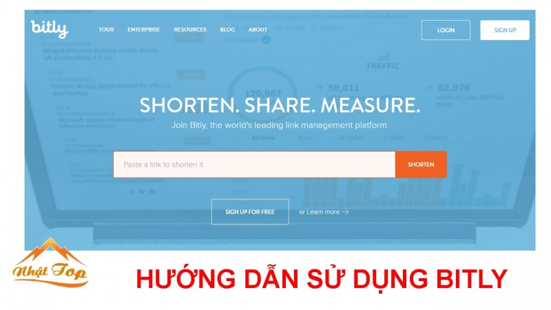 Giao diện trang chủ bit.ly