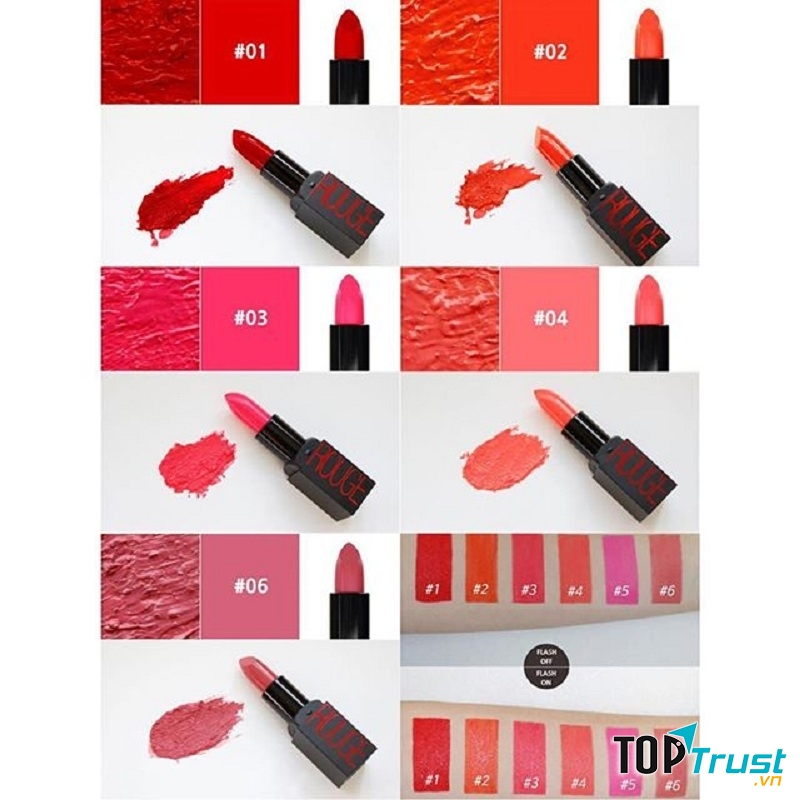 Bảng màu với những tone son cơ bản