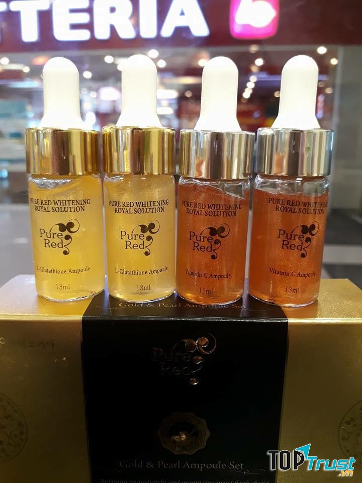 Bộ 4 lọ serum dưỡng trắng da cao cấp Pure Red Whitening Royal Solution